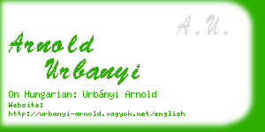 arnold urbanyi business card